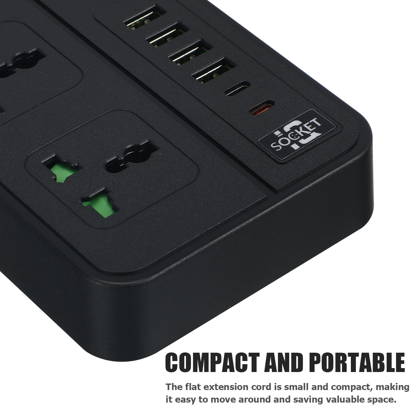 

Multifunctional Socket Strip USB Type C Charging Ports Stable Output Flat Plug Power Charge Long Cord Surge Protector Power