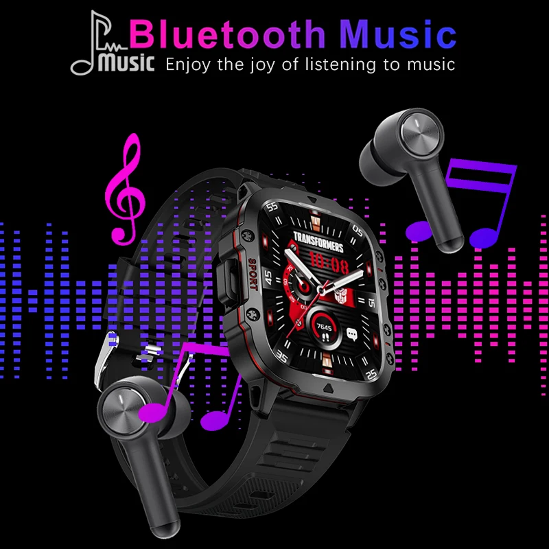 TRANSFORMERS TF-H01 Bluetooth Call 1.96“ Smartwatch 420 Mah Battery IP68 Waterproof Health Monitor Sport Tracker Smart Watch Men