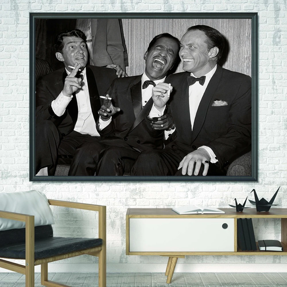 Rat Pack Photography Poster Art Print Frank Sinatra Dean Martin Sammy Davis Jr Rat Pack Canvas Painting Wall Art Picture Decor