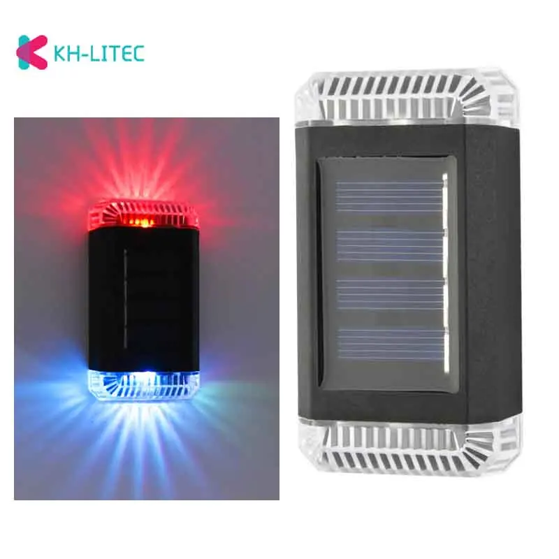 2 LED Solar Light Waterproof Wall Lamp Outdoor Up And Down Luminous Lighting for Garden Street Landscape Balcony Décor