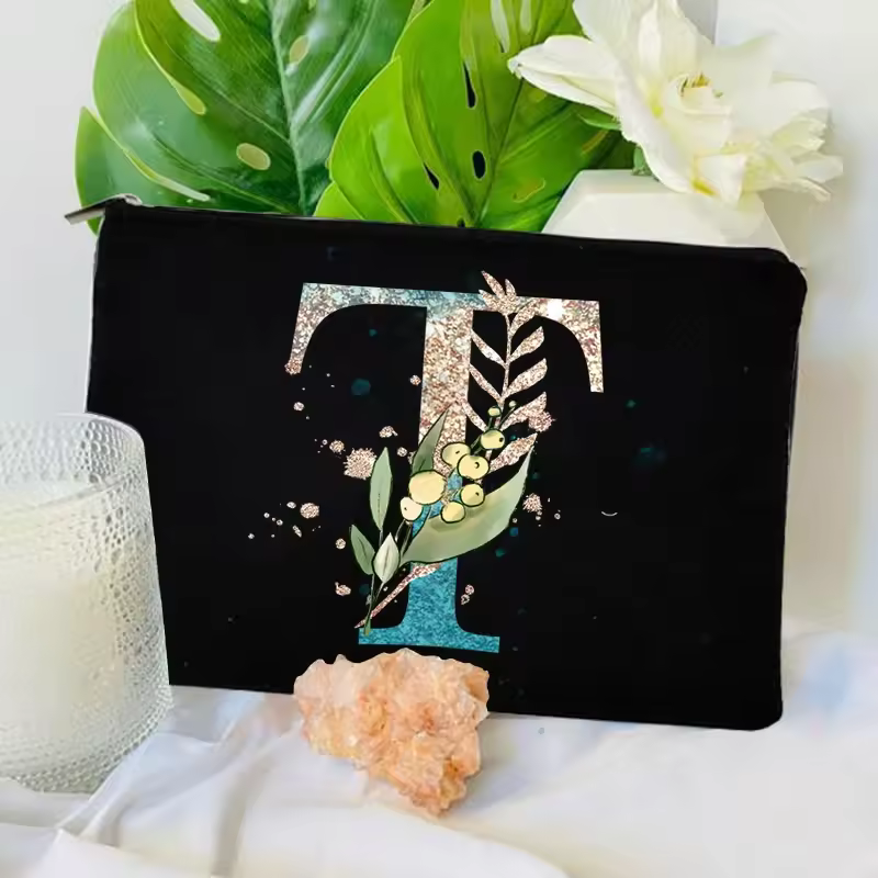 Gradient Initial Makeup Zipper Bags Fashion Travel Toilet Lipstick Pouch Bag Bachelorette Party Bridesmaid Cosmetic Clutch Purse - Image 23
