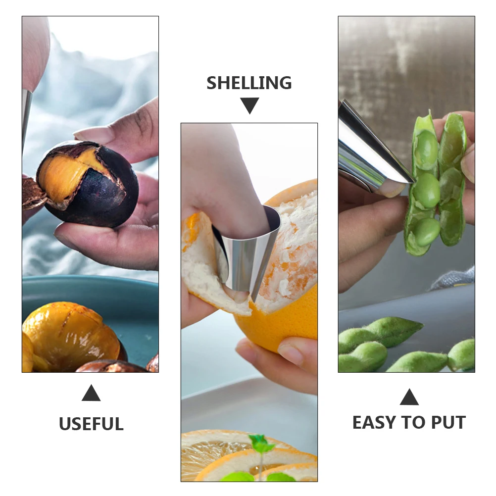 

20pcs Stainless Steel Finger Thumb Protector Kitchen Shield For Chopping Peeling Shelling Nail Guard For Dicing Cutting Finger