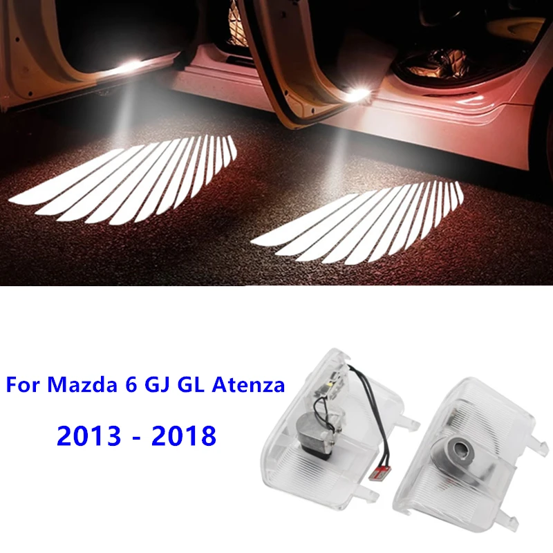 2Pcs LED Car Door Ghost Shadow Welcome Lights Courtesy Lamp For Mazda 6 GJ GL 2013 2014 2015 - 2018 Atenza Projector Accessories