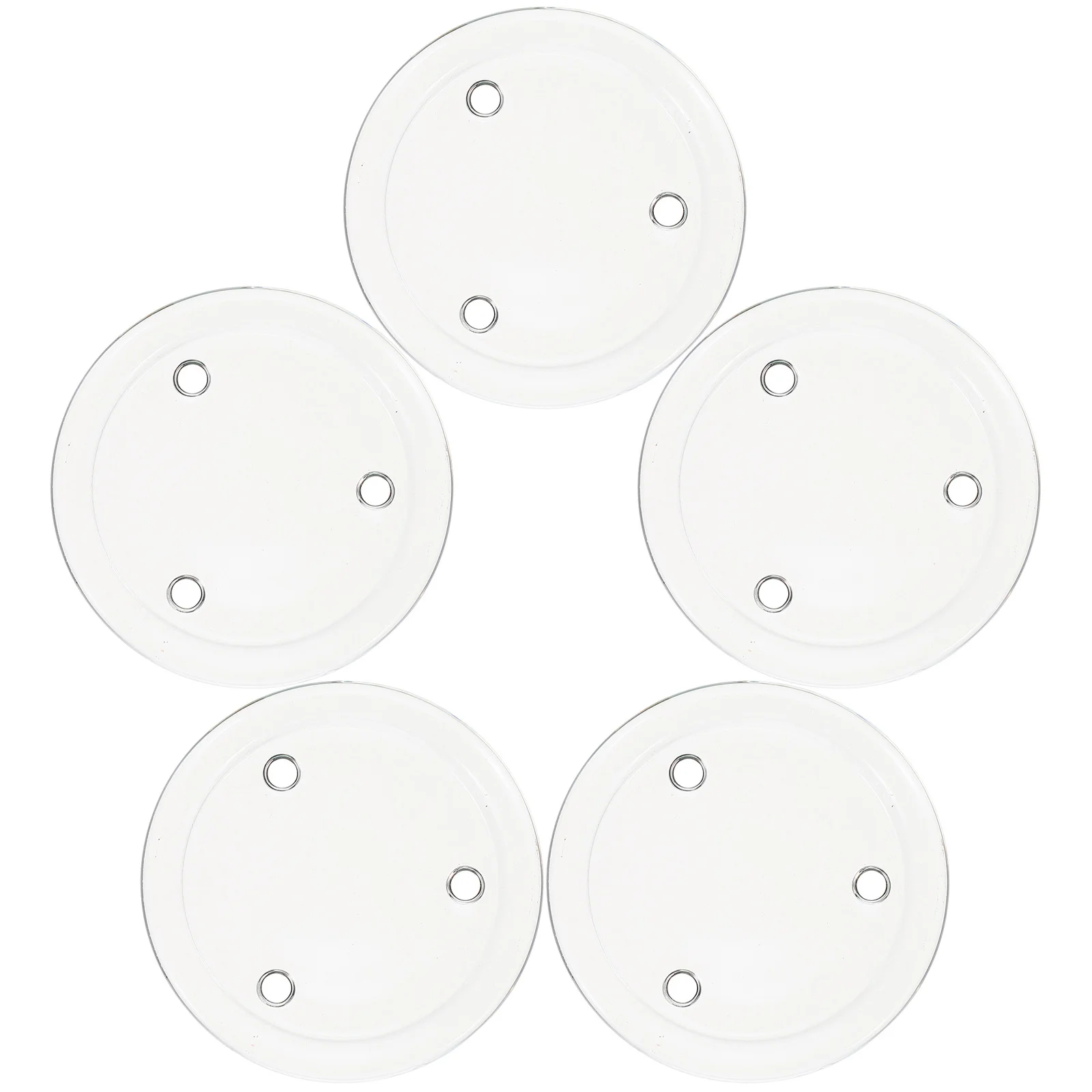 

5Pcs Glass Holder Plates Spill Proof Tray for Pillar Tealight LED Candles Decorative Stands for Living Room
