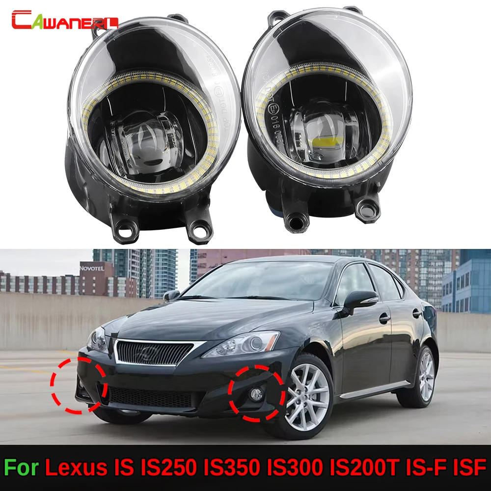 2 X 30W H11 Car LED Fog Light with Angel Eye Daytime Running Lamp DRL Assembly For Lexus IS IS-F ISF IS250 IS350 IS200T IS300