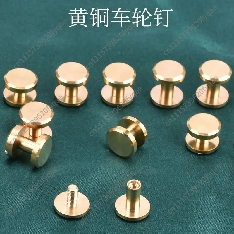 Solid Brass Rivet Stud Screw Button Flat Rapid Rivets for Belt Wallet Book Bag Luggage DIY Leather Hardware Fittings