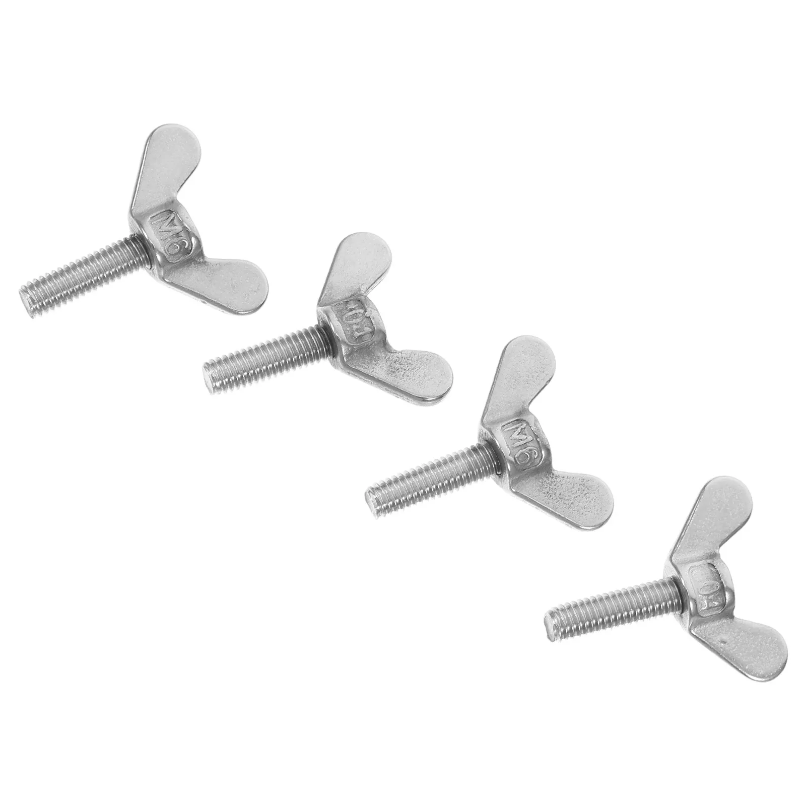 4Pcs Stainless Steel Butterfly Screws Flagpole Securing Nuts Toolless Installation Wing Head Thumb Bolts for Flag Poles Hardware