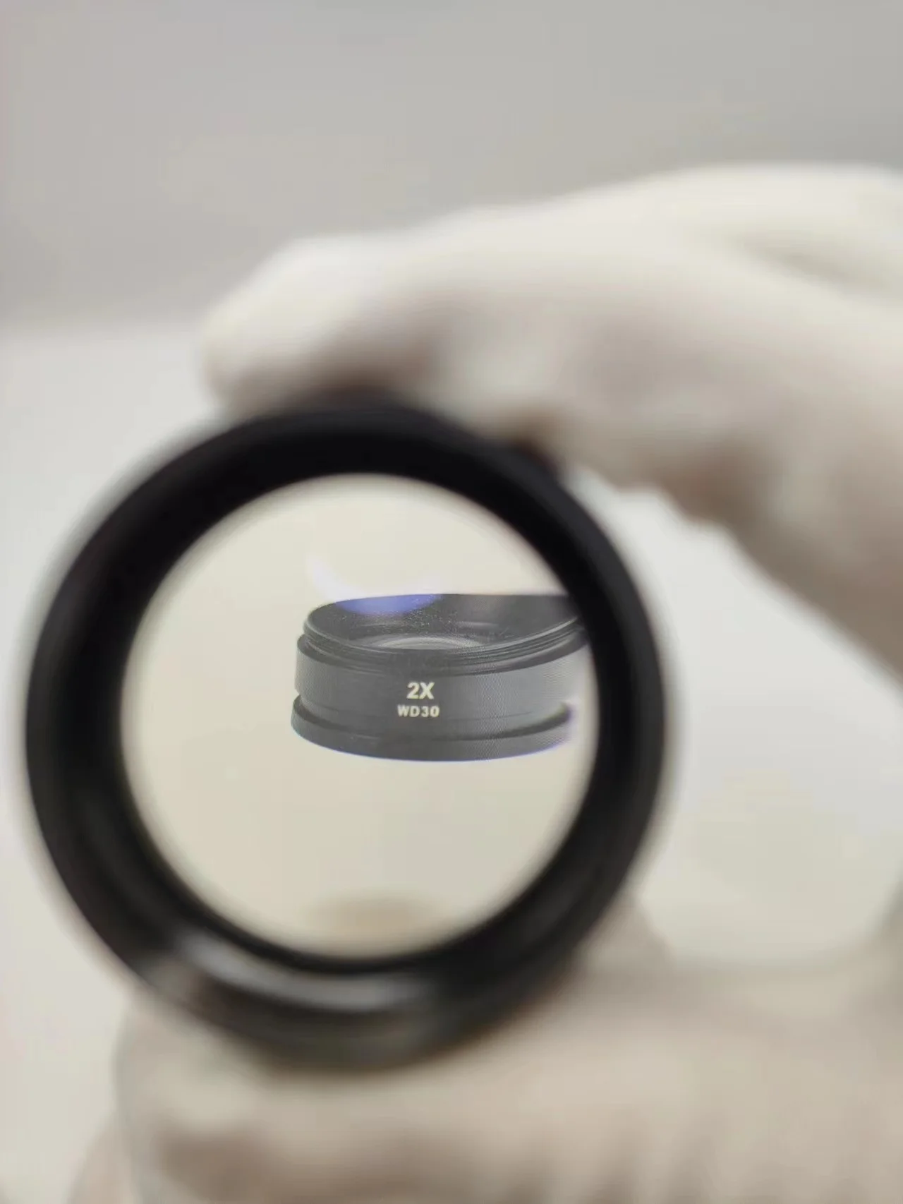 쌍안 삼안 스테레오 현미경용 스레드 바로우 렌즈, 보조 대물 렌즈, WD30 2X, M48 * 0.75, M48 mm