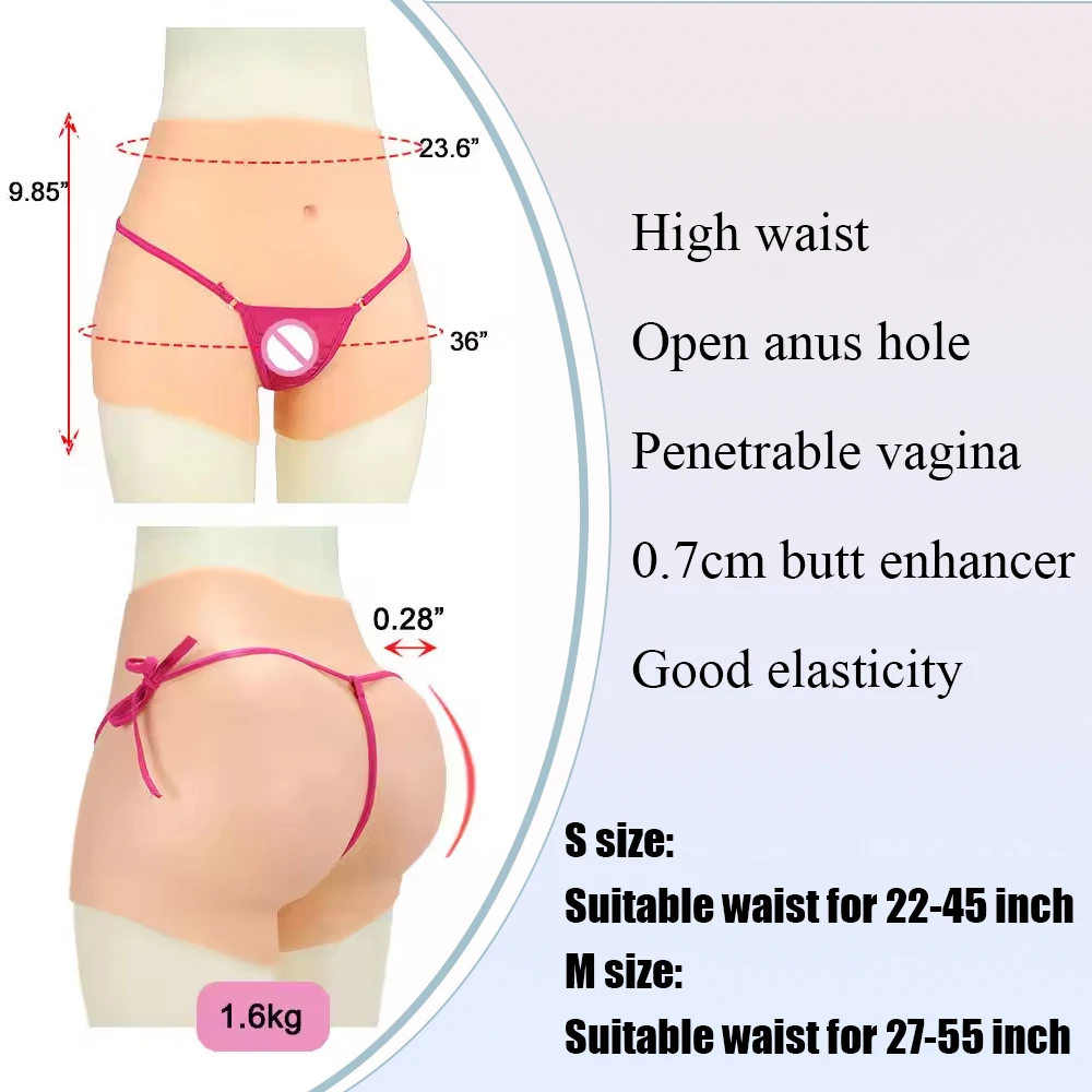 Male To Female Fake Vagina Panties Realistic Silicone Pussy Pants False Buttocks Enhancer Crossdresser Transgender Underwear