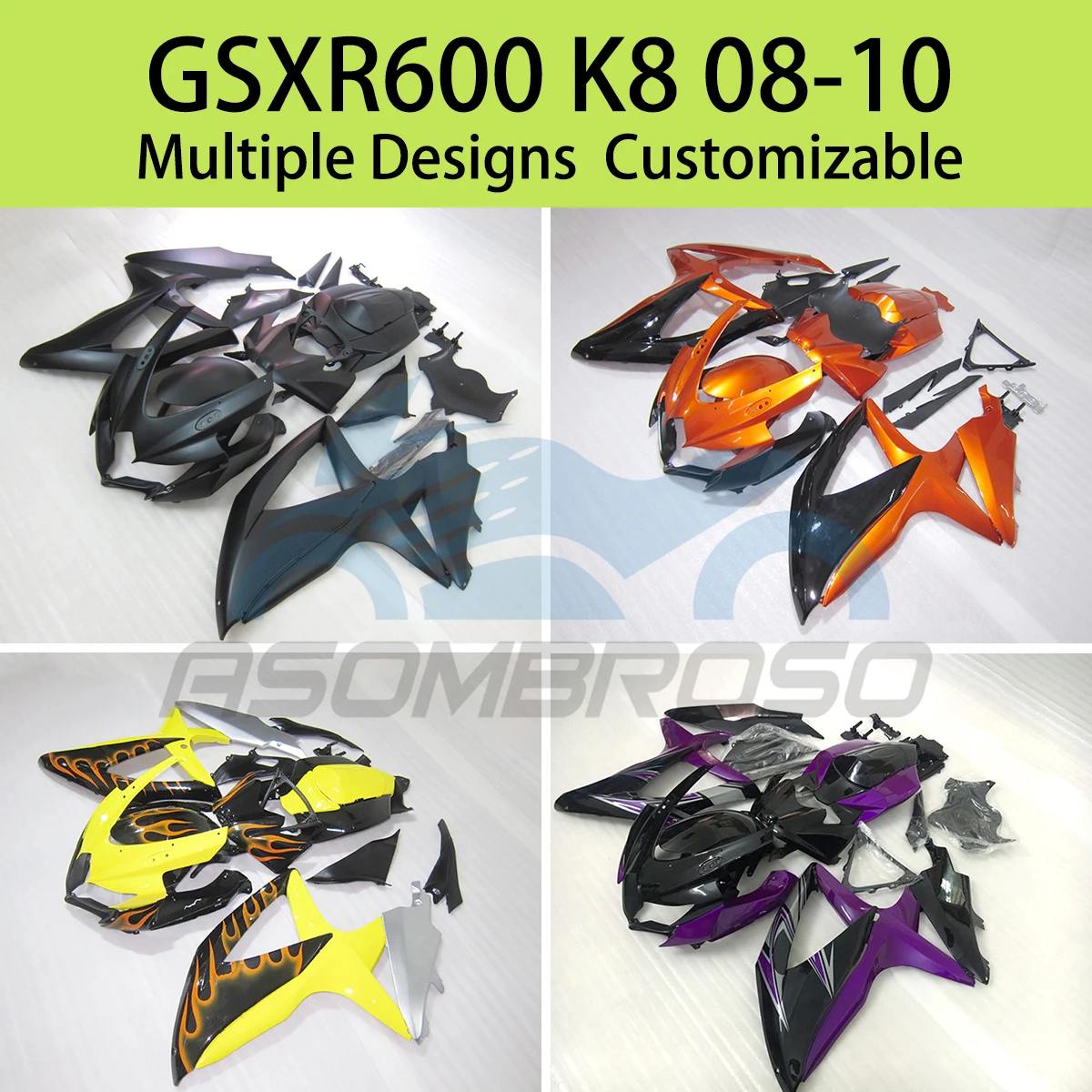 

Bodywork Fairing Kit for SUZUKI GSXR 600 750 2008 2009 2010 Aftermarket Motorcycle Fairings GSXR600 GSXR750 08 09 10