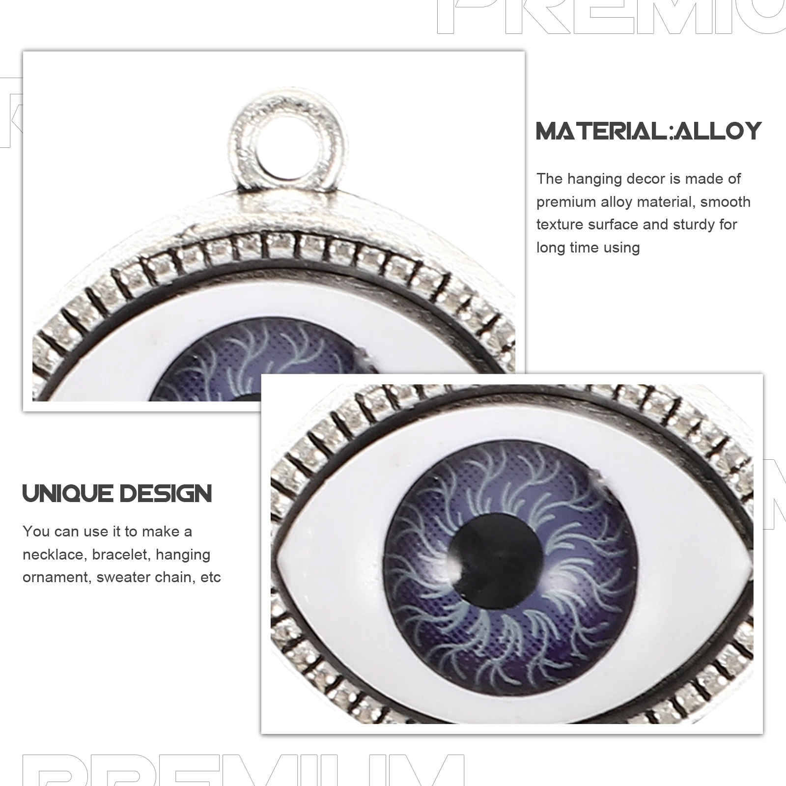 

20 Pcs Eye Pendant Jewelry Charms Necklaces Diy Making Pendants for Alloy Connector Bracelet