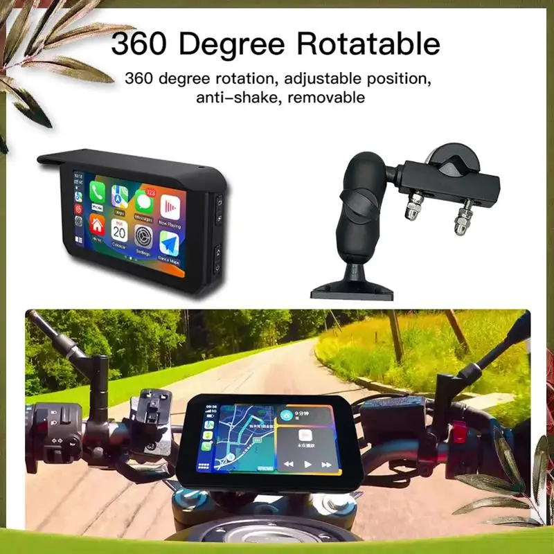 

AB98-5 Inch Portable Motorcycle Waterproof Display Motorcycle Wireless For Carplay Android Auto GPS Navigation Smart Screen Dura