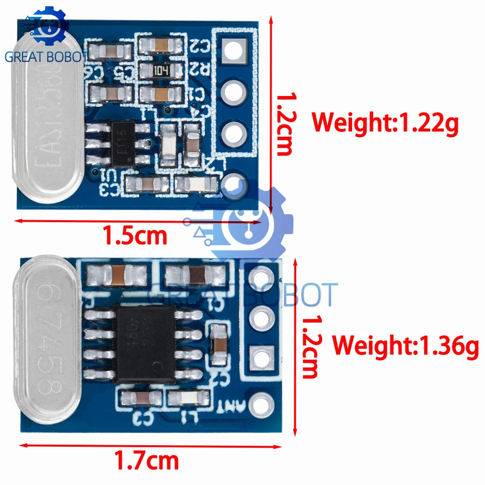 BS 433MHZ Wireless Transmitter Receiver Board Module SYN115 SYN480R ASK/OOK Chip PCB for arduino