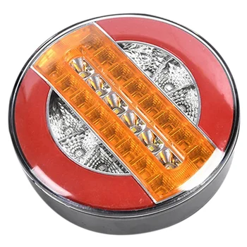 Enquêter arrière de remorque à LED dynamique, feu stop de camion, hamburger à eau rond, voitures, bateaux, bus, caravanes, 24V, 4