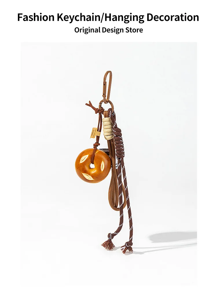 لطيف حقيبة بريتزل قلادة كرة التنس Ins مناسبة للهاتف المحمول حقيبة قلادة ملحق المفاتيح زوجين قلادة