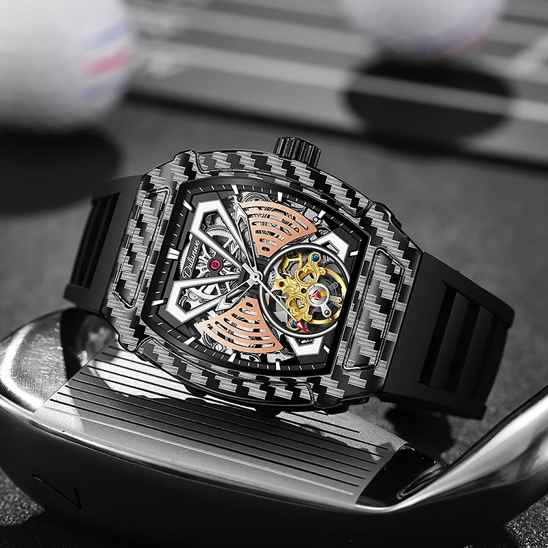 Durenwei ساعة ميكانيكية أوتوماتيكية للرجال 2025 نمط جديد عصري هيكل عظمي ساعة رجالي ساعة يد رجالي #2