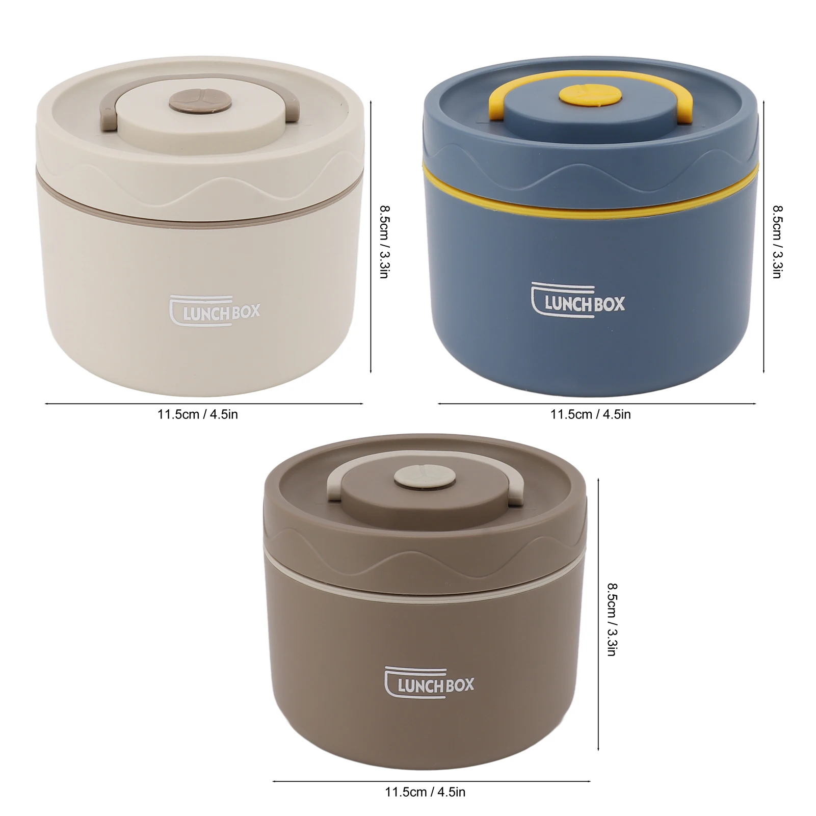 Stackable 2 Tier  Lunch Box Round Leakproof Food Grade 2 Tier Stainless Steel Insulated Lunch Box for Office