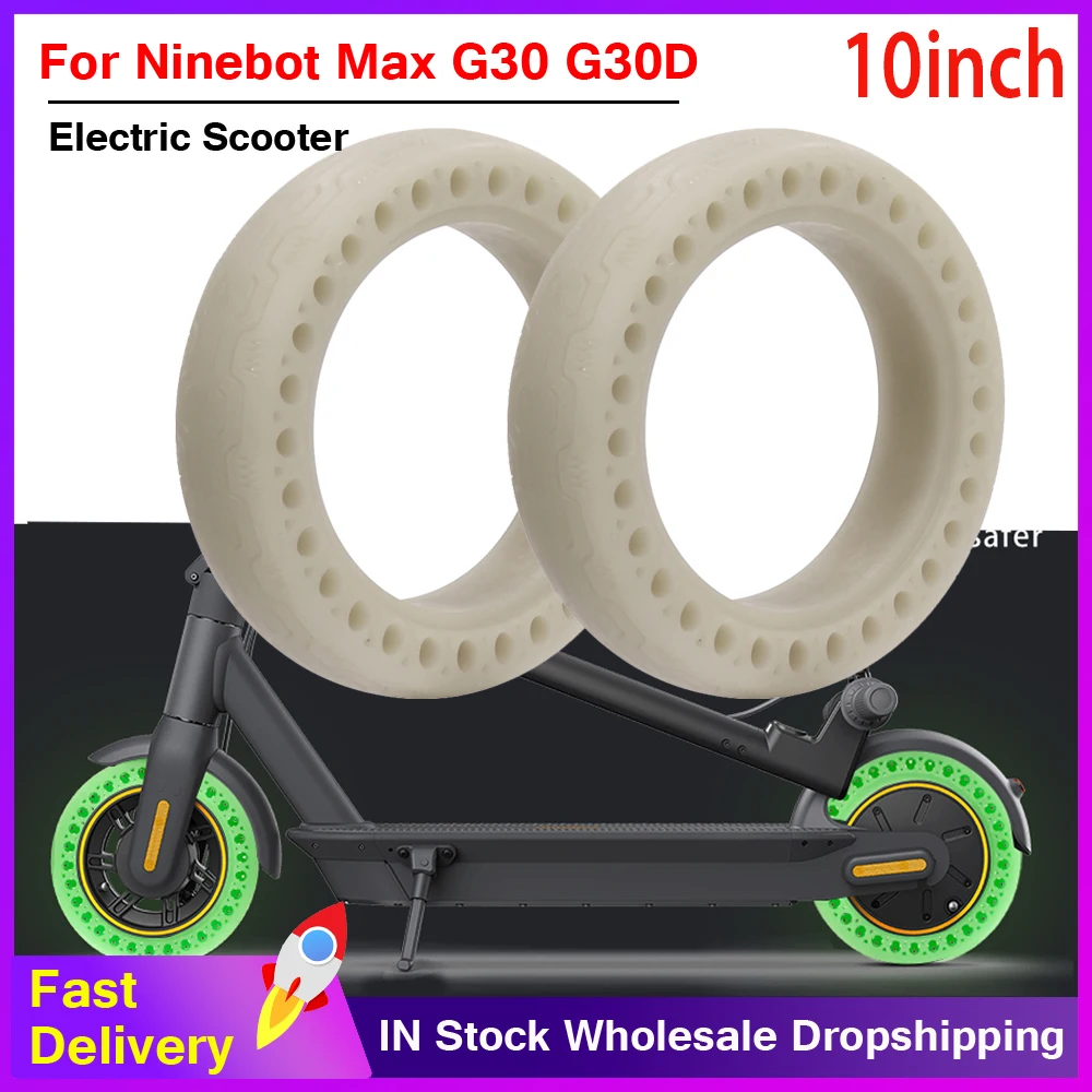 

10 Inch Honeycomb Damping Solid Tire for Ninebot Max G30 Electric Scooter 10x2.5 Shock Absorber Non-Pneumatic Rubber Tyre