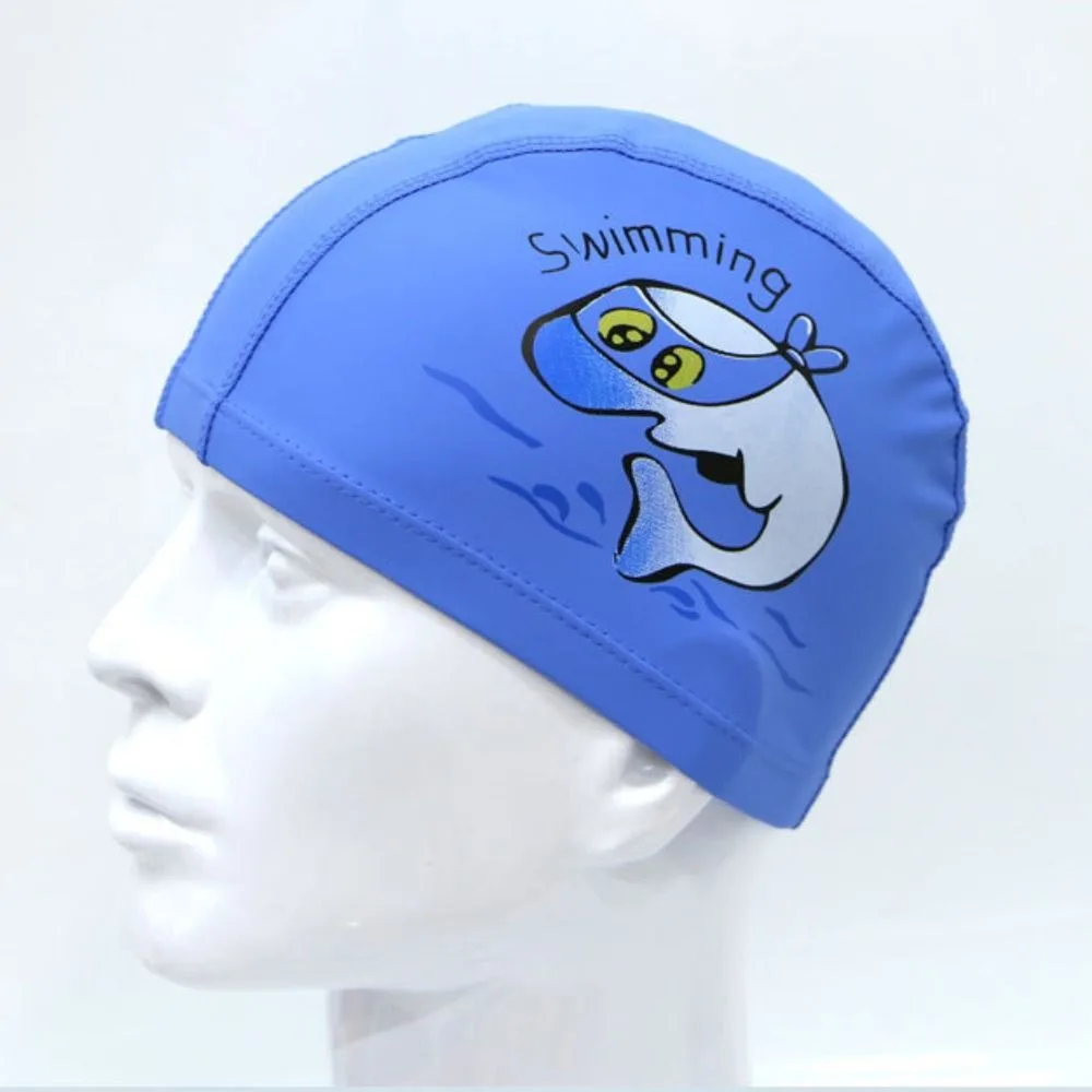 قبعات السباحة المطلية بالبولي يوريثان من السيليكون المتين المقاوم للماء لحمام السباحة قبعات السباحة الكرتونية المطبوعة مقاس حر قبعة السباحة للجنسين