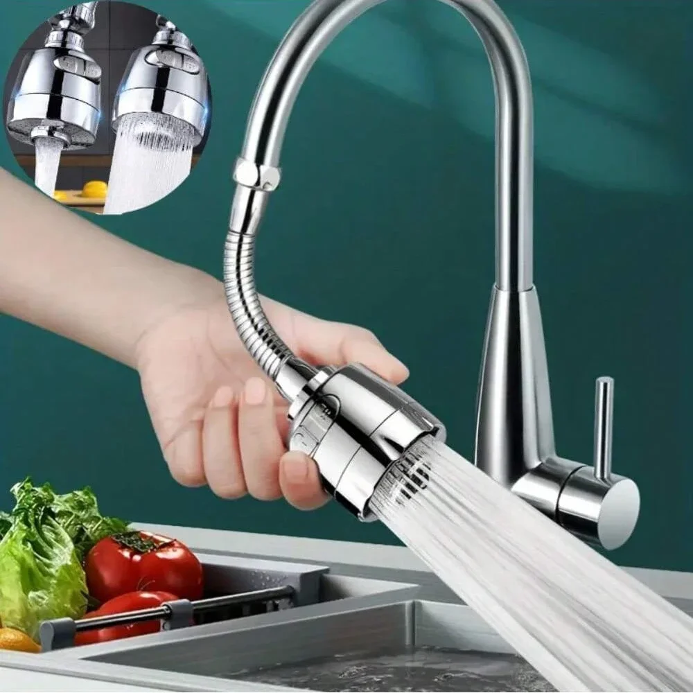 1PC 2/3 Modes High-Pressure Kitchen Faucet Adapter with 360° Rotatable Spray Universal Water Saving Tap Nozzle Filter Extenders