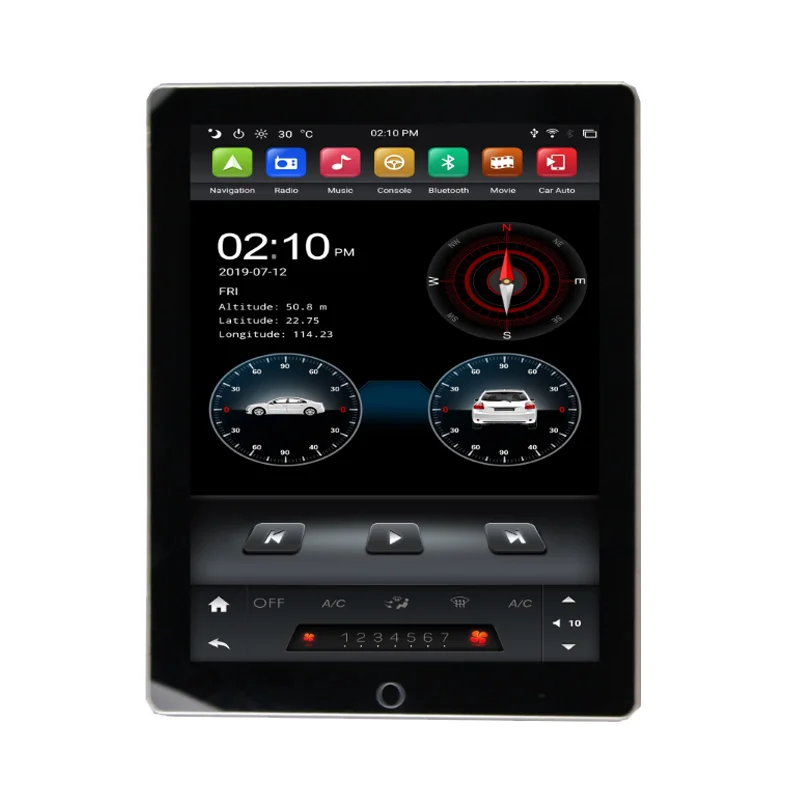 9.7 بوصة 2 Din 4 + 64G أندرويد شاشة عمودية راديو السيارة التلقائي 90 درجة دوران العالمي سيارة ستيريو مشغل ديفيدي #2