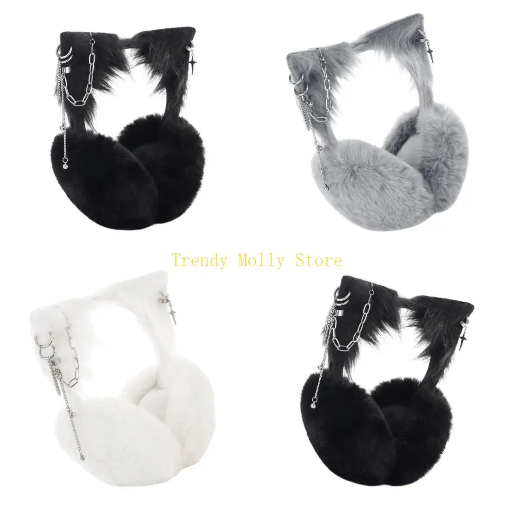 

N5KB Портативные плюшевые уши с кошачьими ушками для поездок на работу, модные детские интерактивные головные уборы для наушники