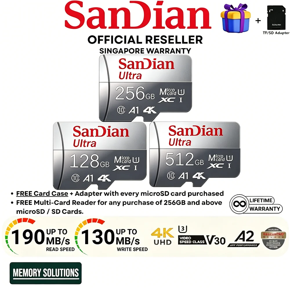 SD Card Memory Card 32GB 64GB 128GB 256GB 512GB Micro TF SD UHS-I U3 V30 For PS Vita PSP Gaming