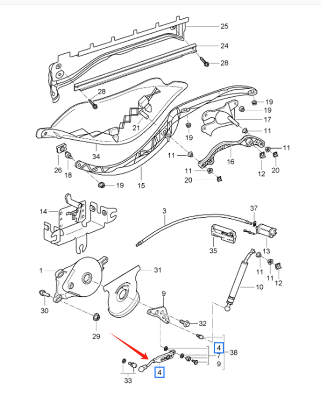 OE 98756127901 98756127903   Nova haste de pressão superior conversível, peças automotivas de marca de alta qualidade para porsche boxster 987