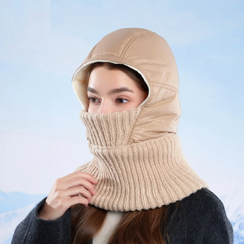 

Winter warm hat outdoor cold protection scarf face mask integrated cap cycling skiing with padded ear protectors headband cap