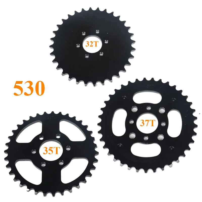 530 Chain 32T/35T/37T Teeth Rear Sprocket Black for ATV Quad Pit Dirt Bike Buggy Go Kart Four-wheel Off-road Vehicle Motorcycle