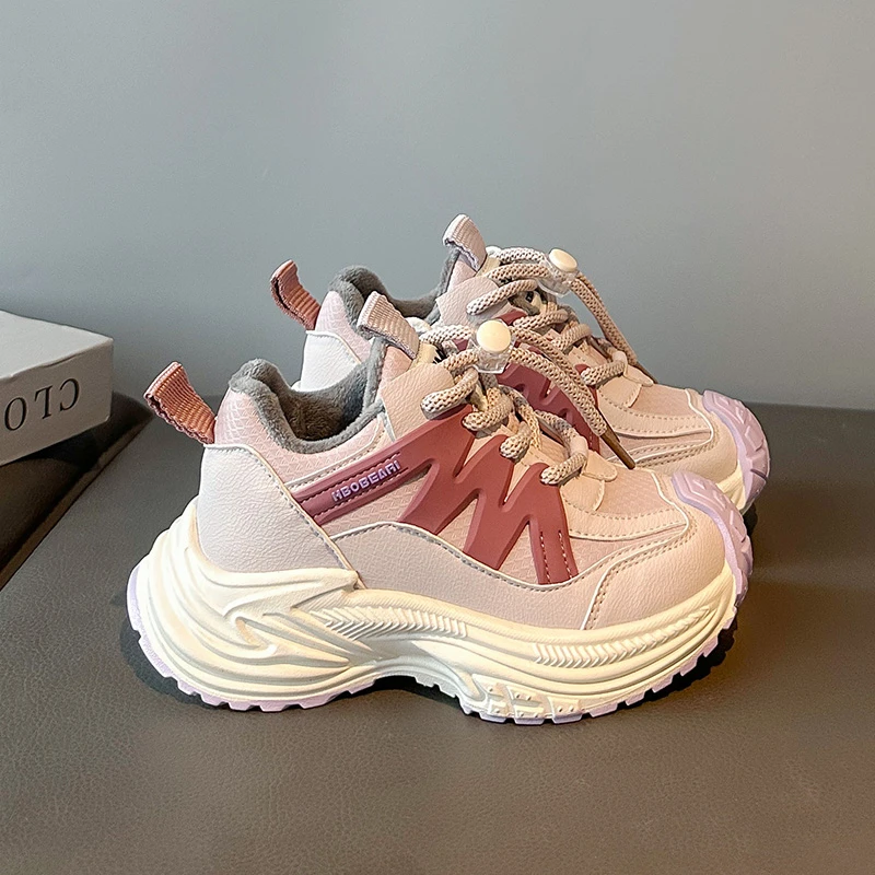 2025 أحذية رياضية جديدة للأطفال بنات موضة خفيفة الوزن أحذية رياضية من الجلد مضادة للانزلاق ومقاومة للاهتراء للأولاد احذية الجري للأطفال #5