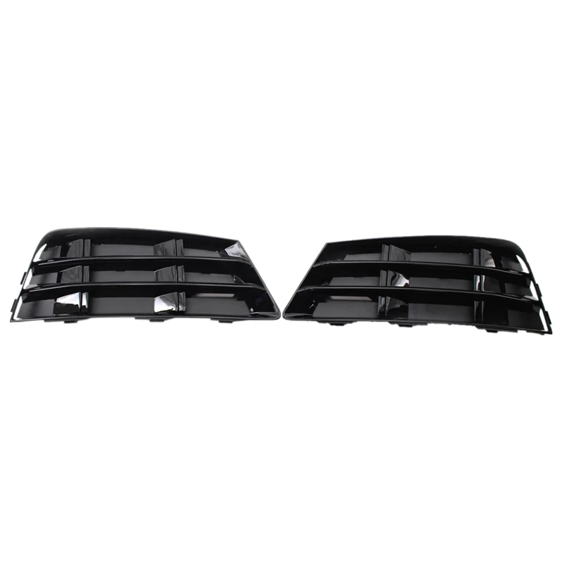 1Pair Front Bumper Fog Light Grille Grill For- A4 B9 2016-2017 Fog Lamp Cover 8WD807681 8WD807682