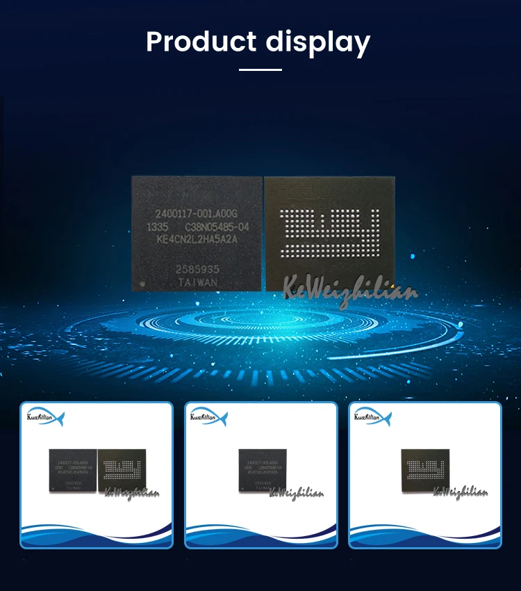 KE4CN2L2HA5A2A KE4CN2L2SA5H2A 4GB 4 + 512 EMCP 162FBGA رقائق التخزين تم اختبارها 100% عمر جديد 0-10 ذاكرة الجري IC #4