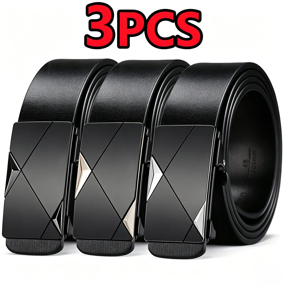 Leather Works Belt - 세련된 남성용 PU 가죽 벨트 패션