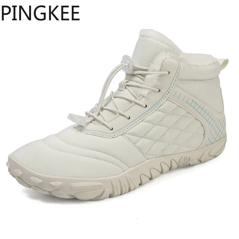 VENOCON PINGKEE Barefoot Wide ToeBox Shoes Men Women Winter Minimalist Sneakers Snow Hiking Boots Athletic Shoes Wide Feet