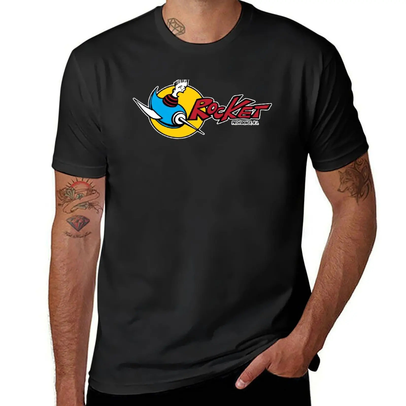 Rocket Providence Rhode Island T-Shirt blacks hippie clothes plain T-shirt men