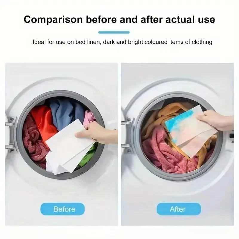 30/50/100/200PCS Anti-stain Laundry Tablet Bag Color Dye Receiver Sheet Color Absorption Paper Laundry Cross Dye