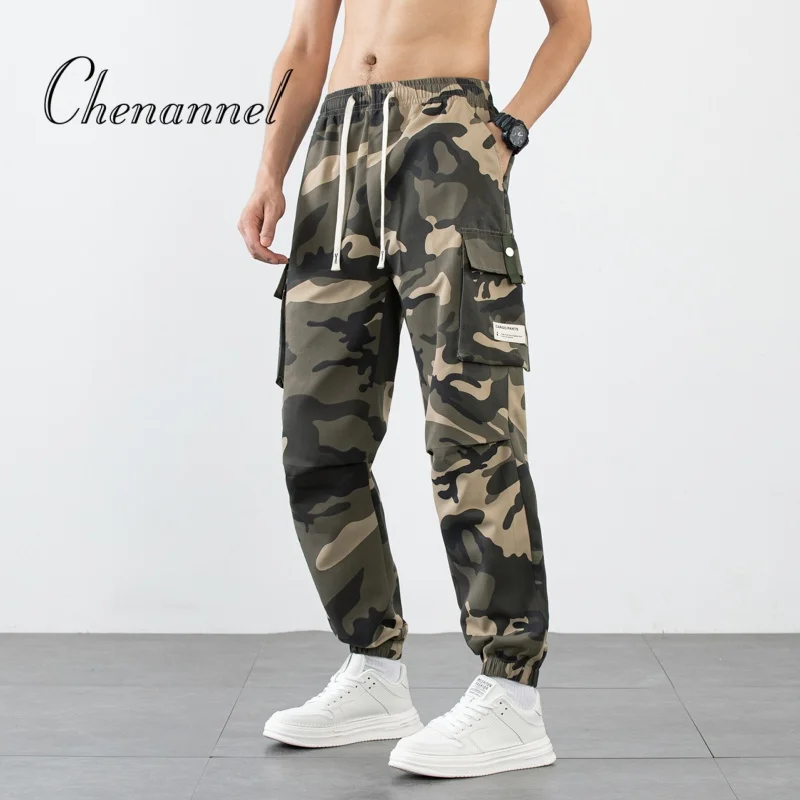 

Men's Military Green Camouflage Work Pants, Spring Autumn Large - Sized Loose Sporty Cargo Trousers