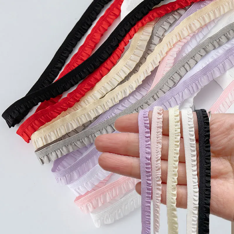 

2/5/10 ярдов 1 см плиссированная эластичная кружевная лента с рюшами на резинке для нижнего белья «сделай сам», платье, одежда, шитье, подарочная коробка, аксессуар