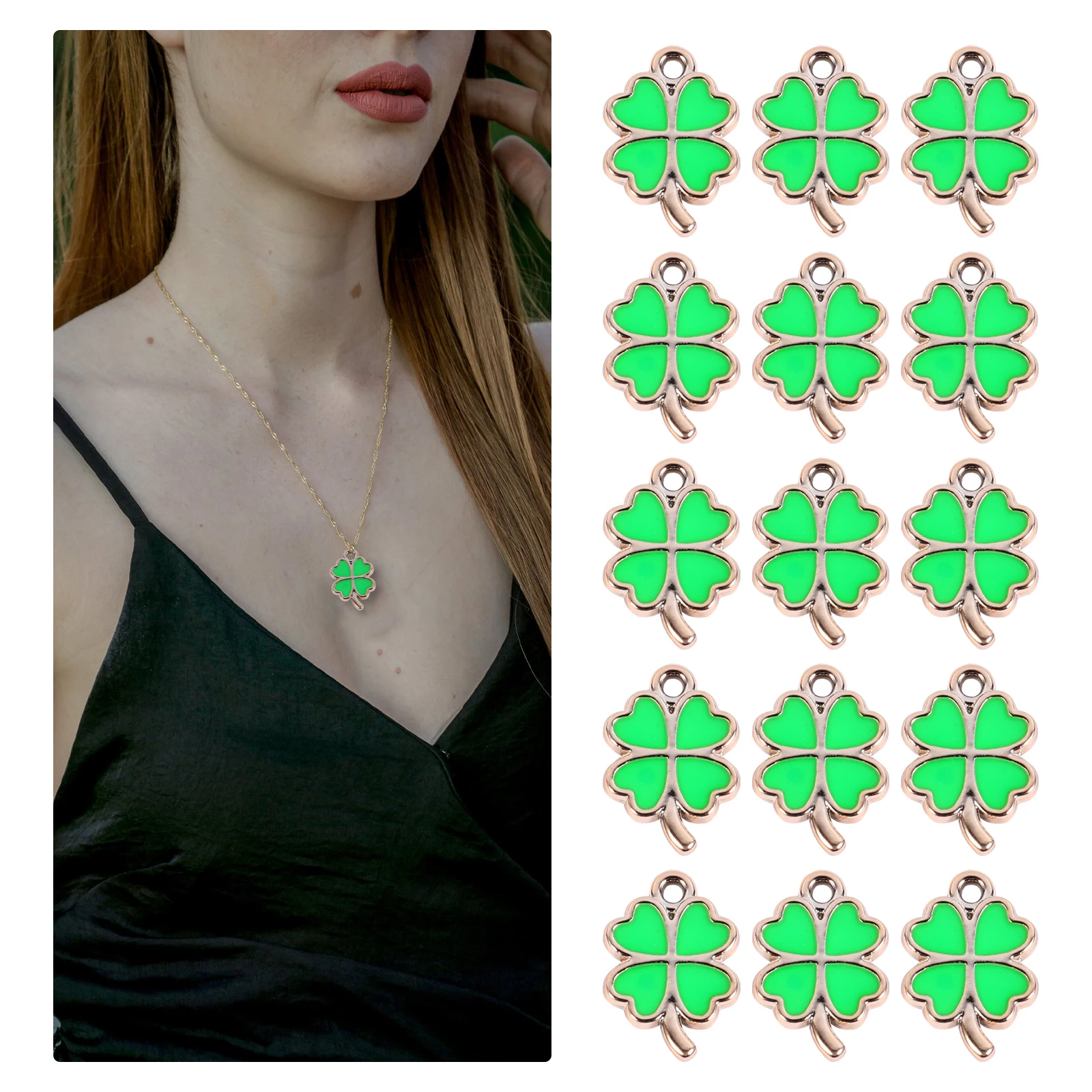 

25 Pcs Charms Green Jewelry Pendant Accessories Premium Plastic Lightweight Eye Catching Unique Design