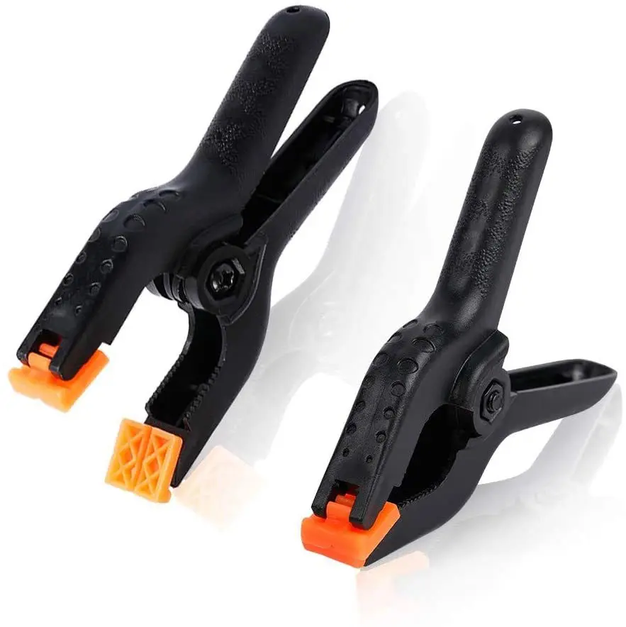 2pcs Heavy Duty Adjustable Nylon Plastic Clamps, Woodworking Clips for Crafts, Backdrop & Photography Studio Stand