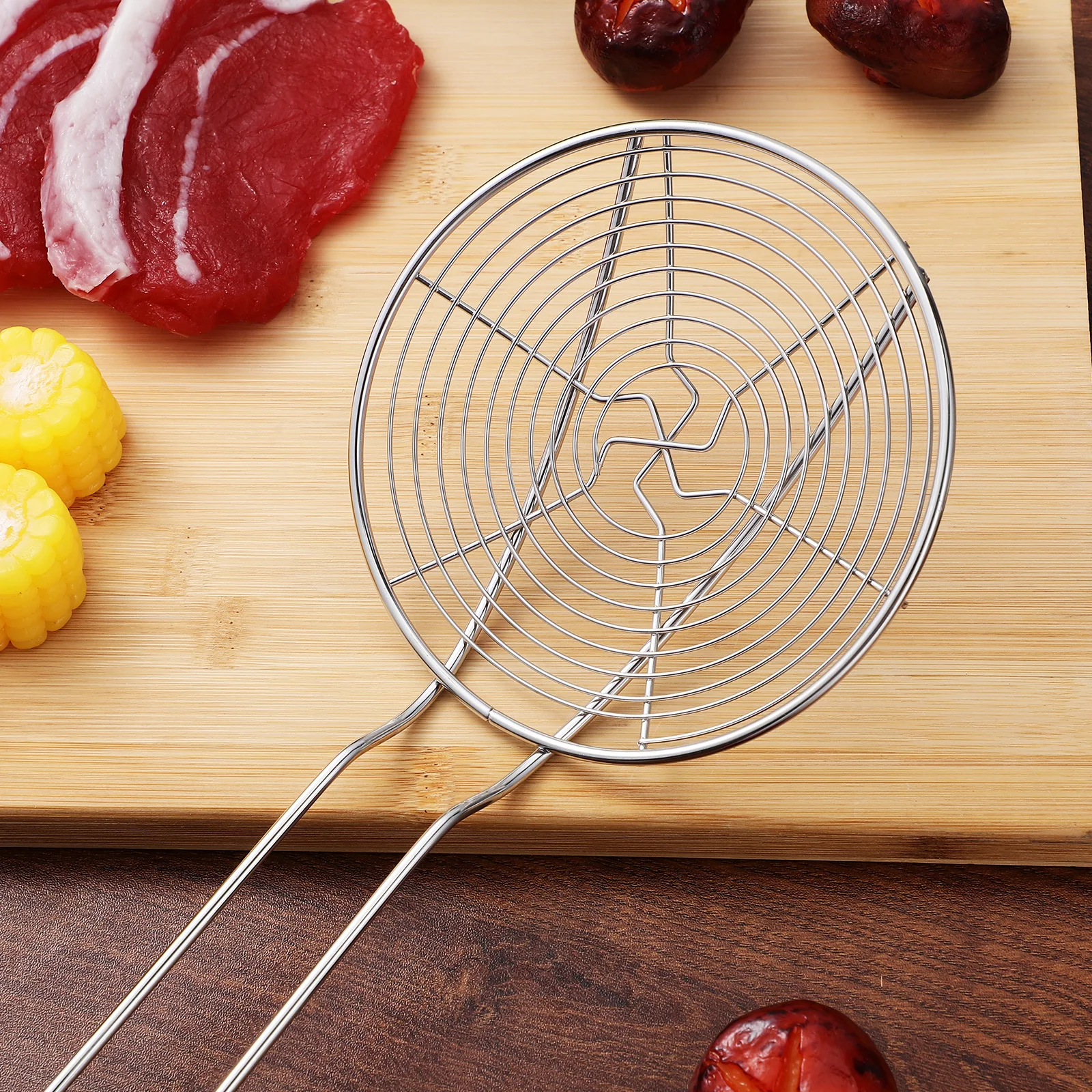 

Stainless Steel Colander Premium Filtering Ladle For Kitchen Cookware High Temperature Resistant Practical Strainer