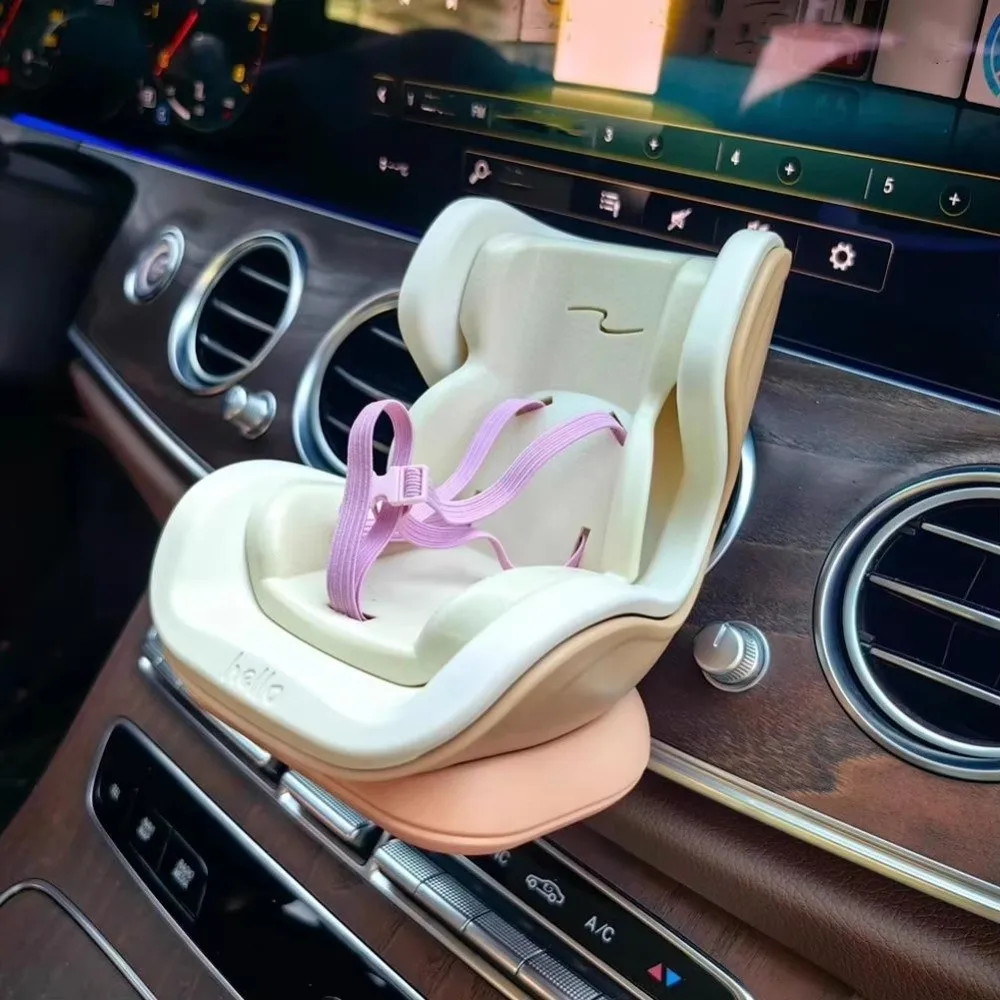 Assento de segurança para boneca de carro, cadeira de desenho animado, modelo de assento de carro, decoração para boneca, estilo interior de carro, presentes de aniversário de menina
