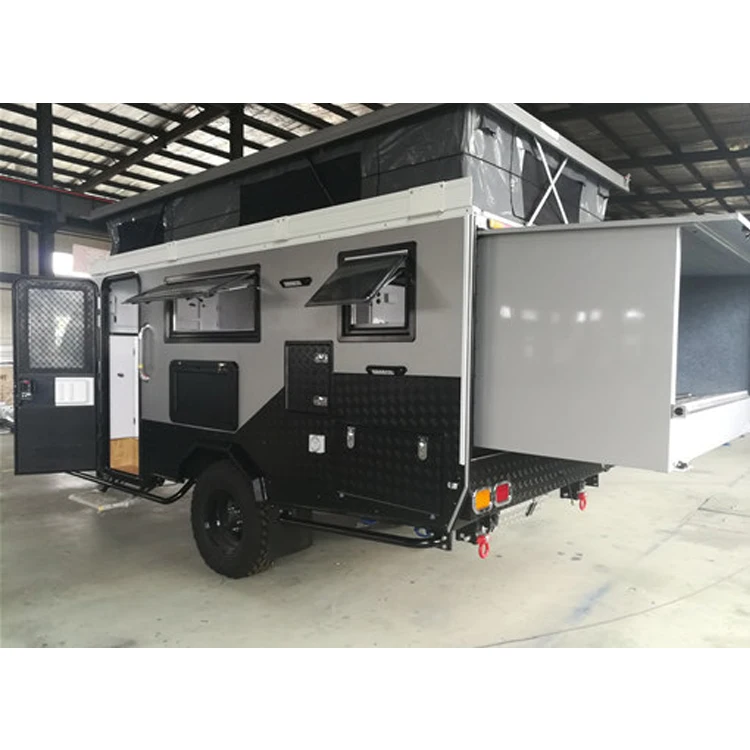 Customized Sleeping Camping Trailer Spacious Rest Camp Caravan 4x4 Off-road Towable For Australia Family Camp