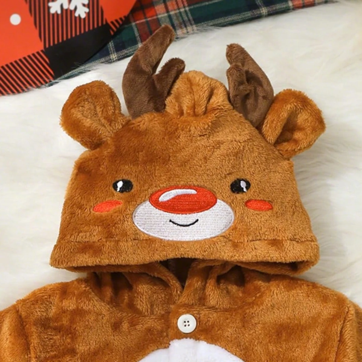 Ylsteed Рождественский наряд для новорожденных, милый комбинезон с рогами лося и вышивкой для маленьких мальчиков и девочек, комбинезон для фотосъемки, Рождественский подарок для новорожденных