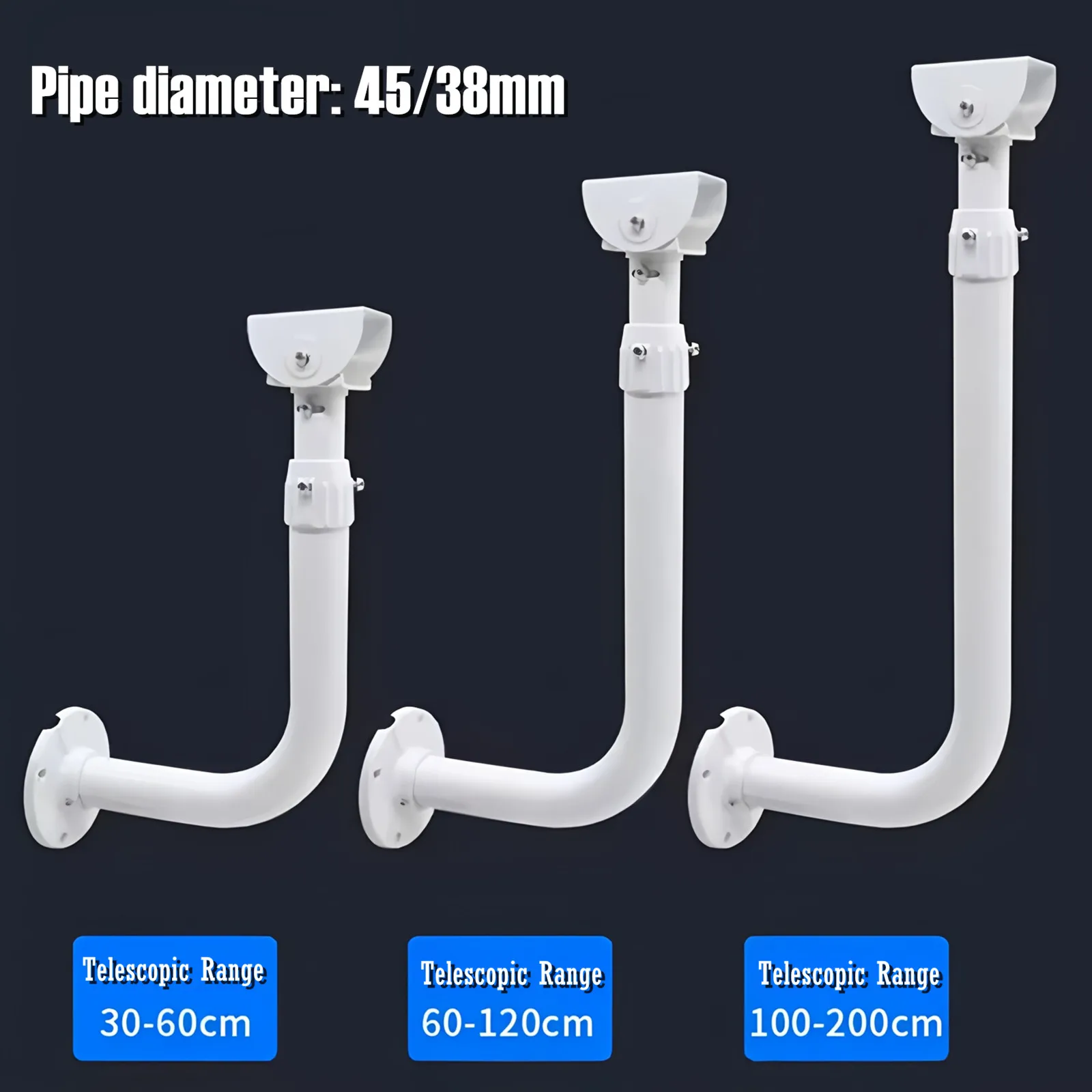 Утолщенная трубка из алюминиевого сплава для камеры видеонаблюдения, телескопический регулируемый настенный кронштейн, совместимый с Hikvision Dahua Bullet Cam