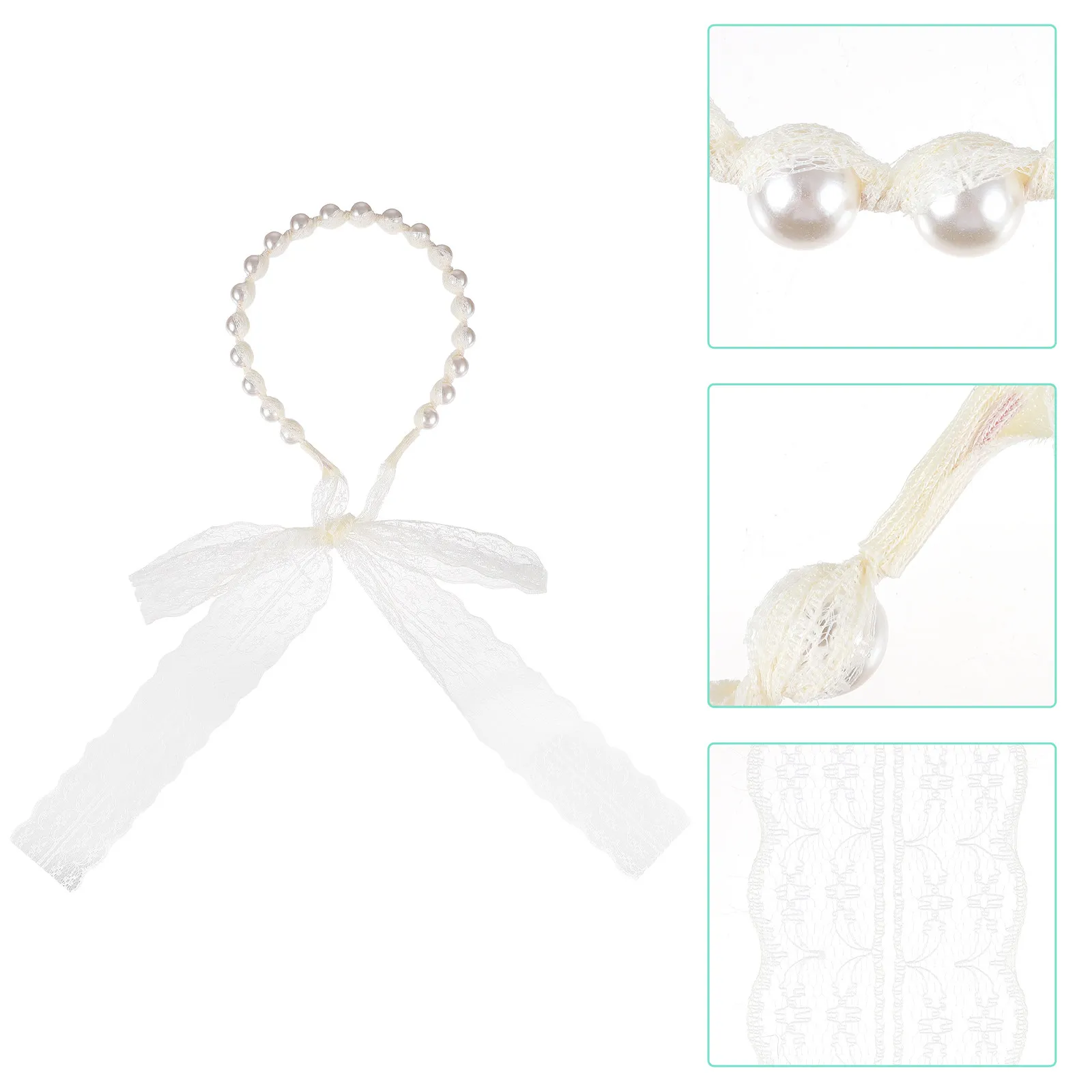 

Изящный жемчужный ободок для волос, кружевная повязка на голову, элегантный аксессуар для свадебного или праздничного платья, жемчужный ободок для волос