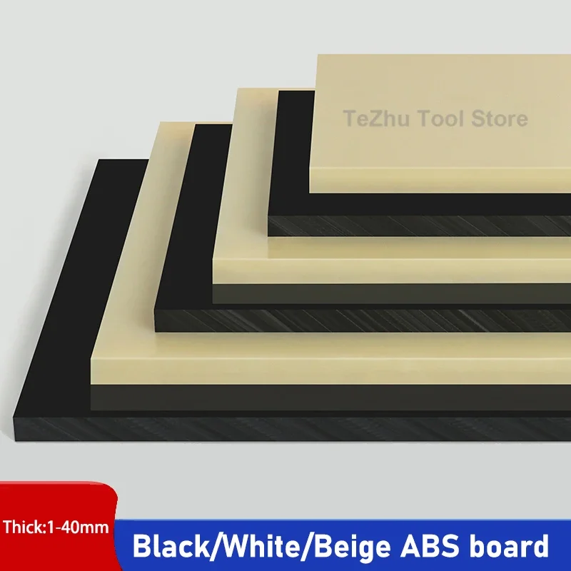 ABS board black/white/beige flame retardant board Thick 1-40mm model handmade DIY material plastic adhesive board