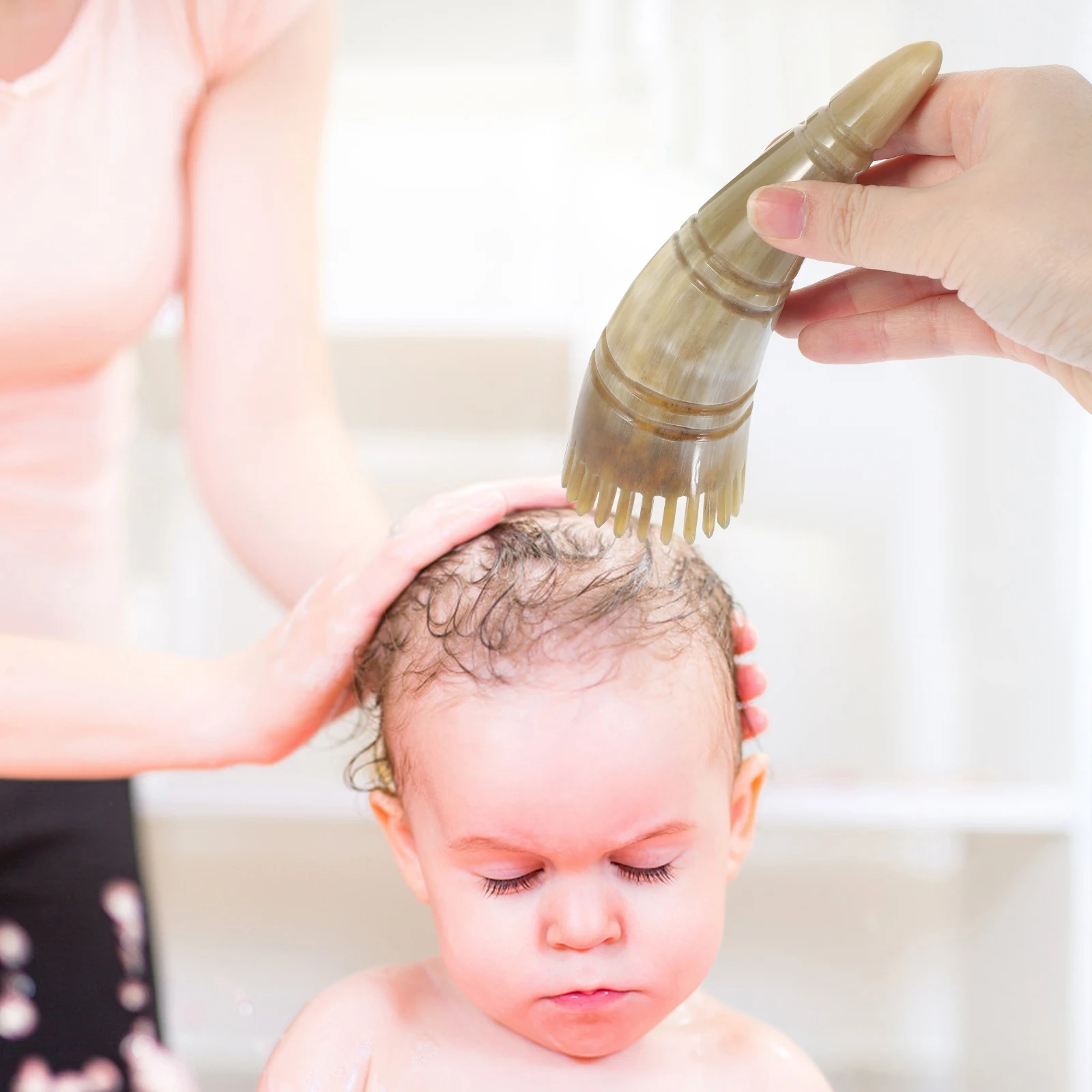 

Wide Tooth Massage Comb Scalp Brush Horn Combs Gua Soother Ergonomic Handle Detangle Hair Dandruff Removal Massager For Home