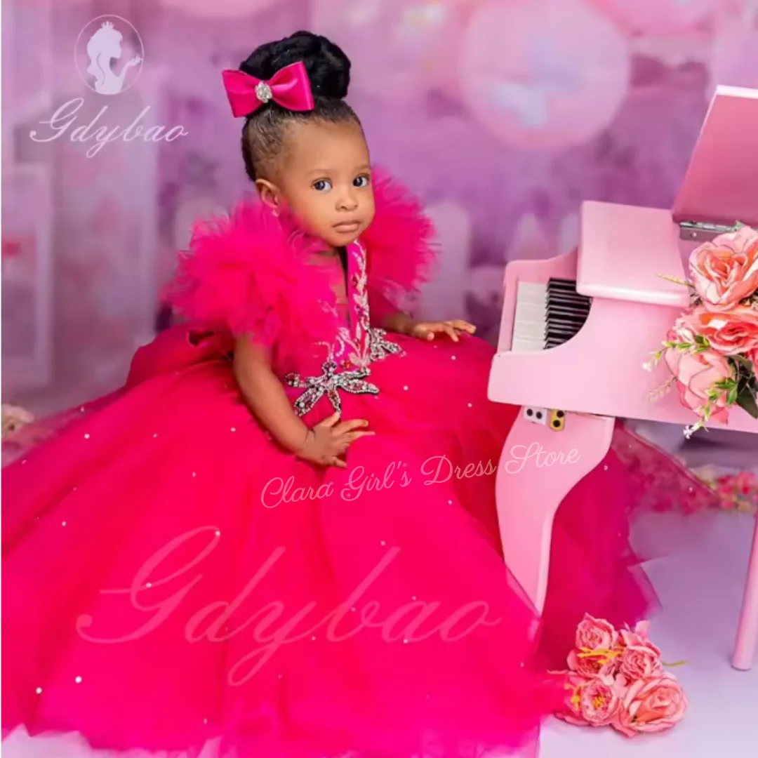 

Custom Flower Girl Dress, Sleeveless Puff Style Suitable for Baby and Children's Birthday Parties Weddings and First Communion